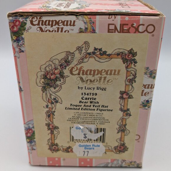 Chapeau Noelle by Lucy Rigg Carrie Bear Figurine 1994, Limited Edition - Picture 9 of 10